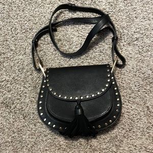 Faux Leather Western Style Small Black Purse